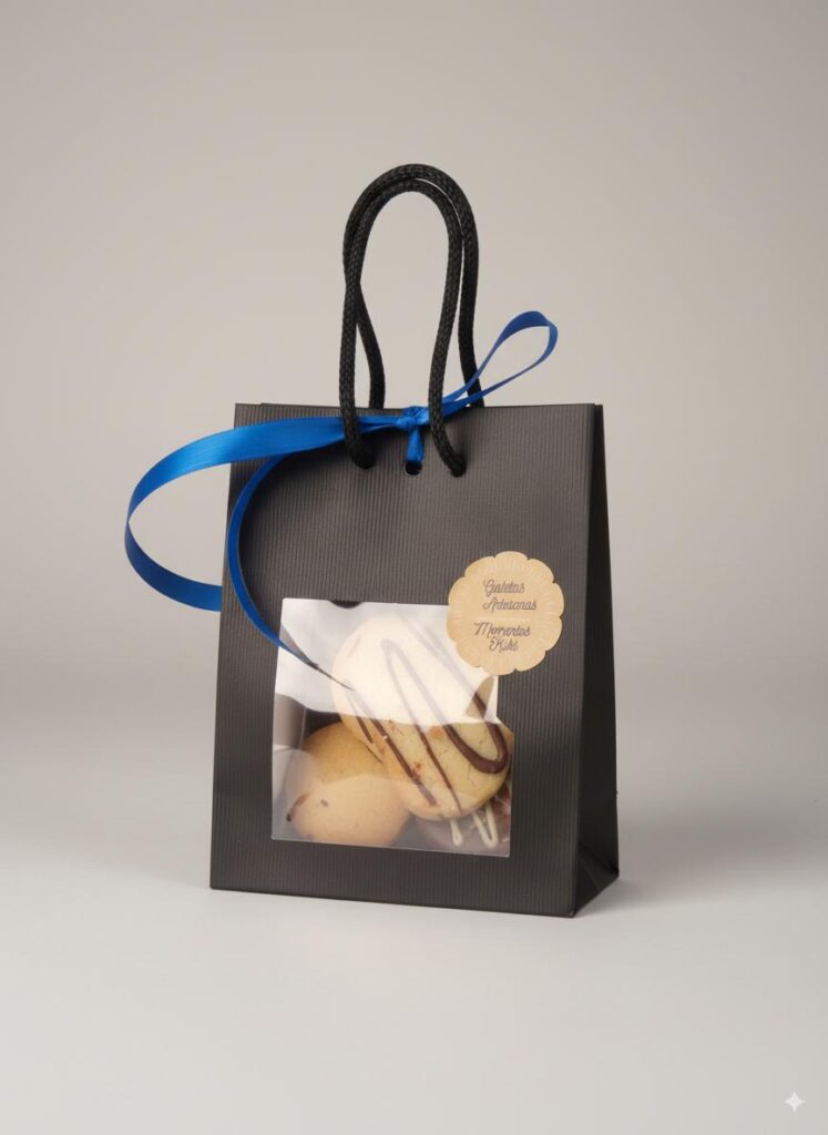 elegante pack con un surtido de galletas artesanas