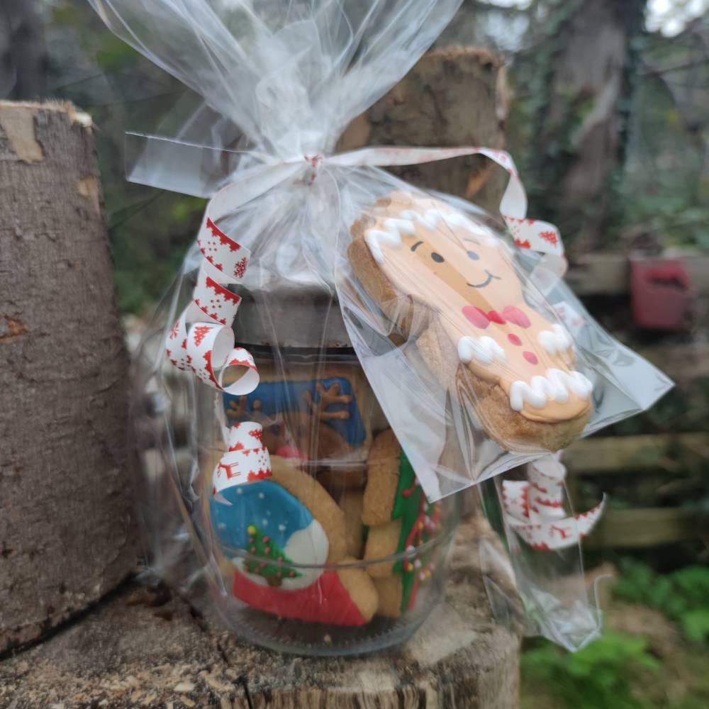 tarro de galletas navideñas